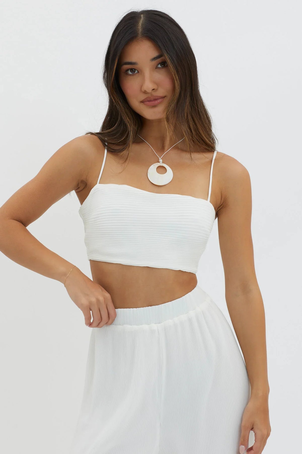 Light Energy Tie Back Crop Top White