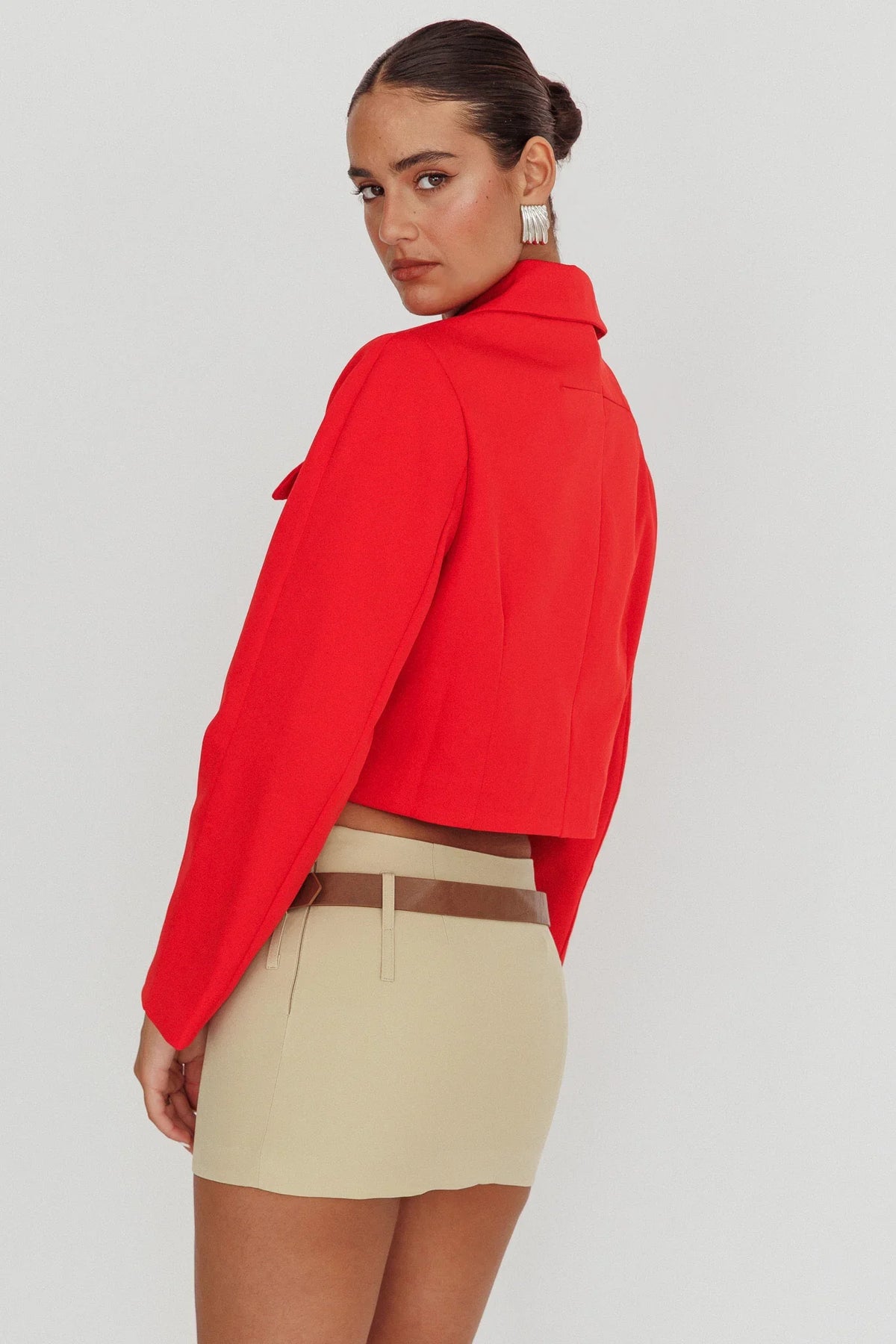 Cinder Crop Jacket Red