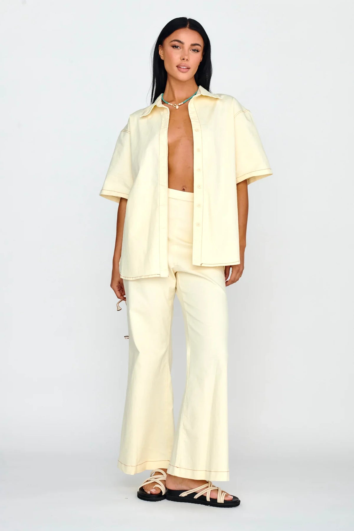Light Aura Button Up Shirt Buttermilk