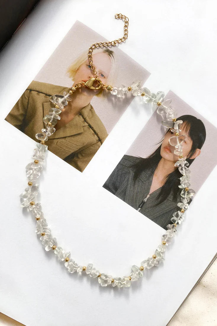 Tiffany Clear Baroque And Gold Bead Necklace