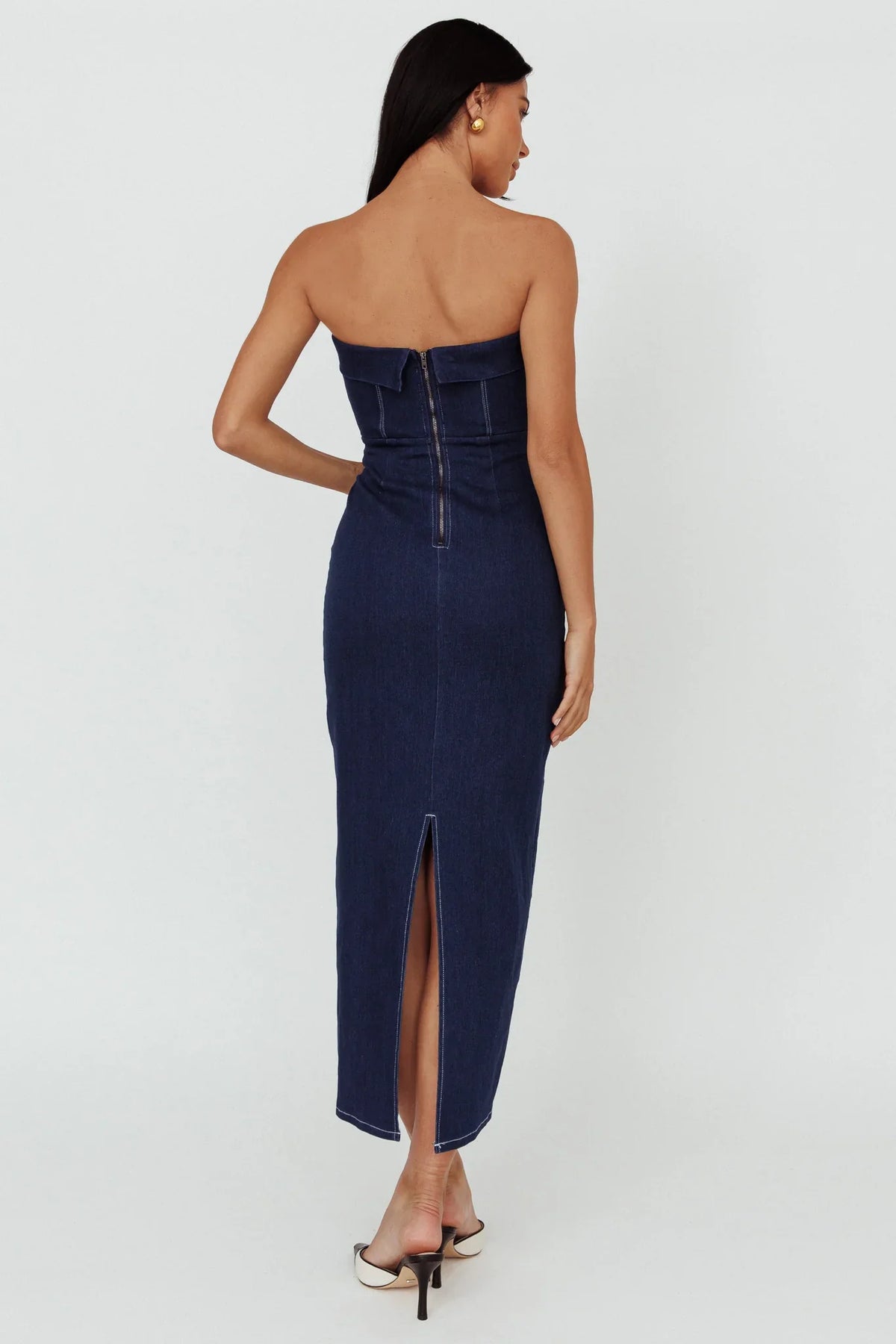 Press Play Strapless Maxi Dress Indigo